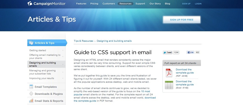 Guide to CSS support in email