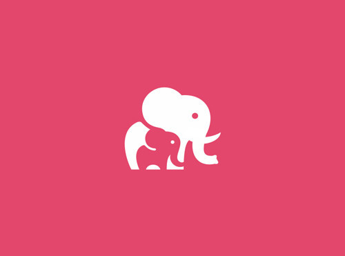 Unused Elephant Mark Icon Logo Design Concept