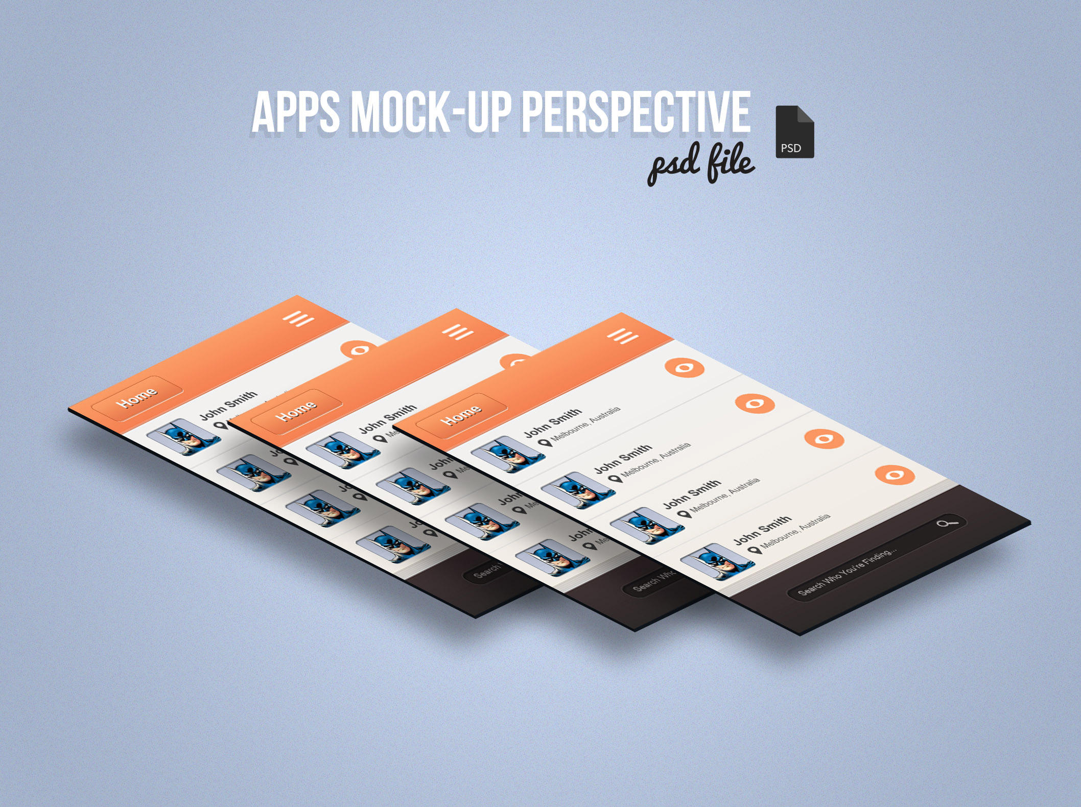 Download Free App Screen Mock-Up Perspective PSD - iDevie