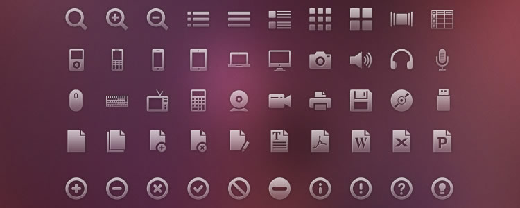 Vector Glyph Icons 120 Icons, PSD
