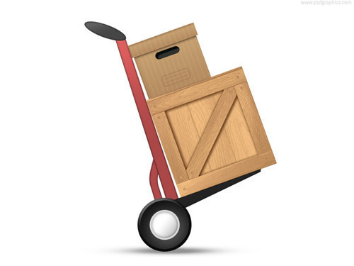 Loaded hand truck icon (PSD)