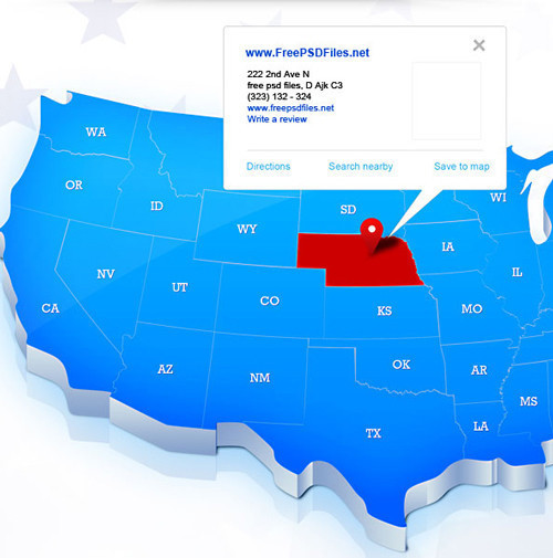 USA Map PSD Template