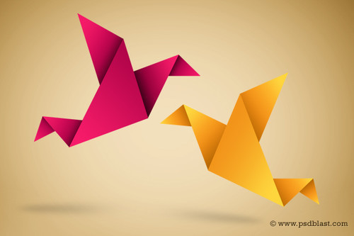 Paper Bird Icon Origami Symbolic Vector Illustration