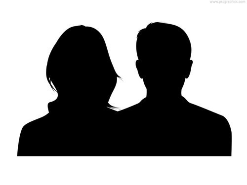 Couple Silhouette Male And Female (PSD)