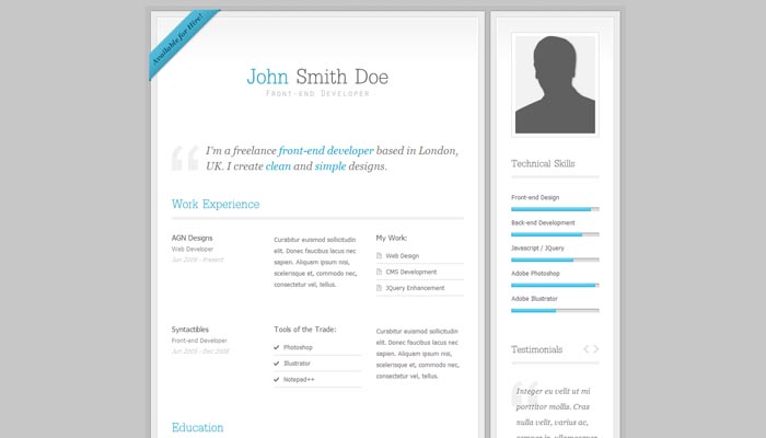 My Resume Clean CV Resume Template