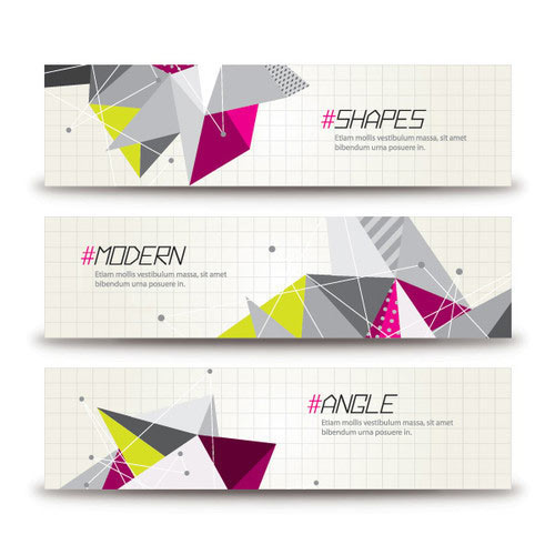 Triangular Banners Vector Graphic