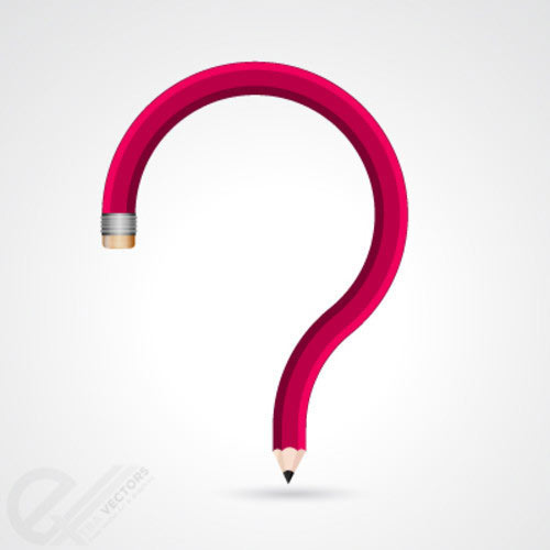 Vector - Red pencil Question Mark