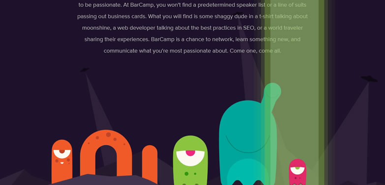illustration flat screenshot web design BarCamp