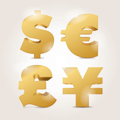 Currency Symbols Vector Graphic