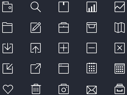 80 Thin Icons PSD