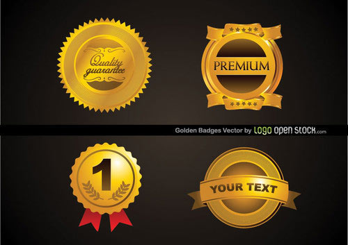 Free Golden Badges Vector