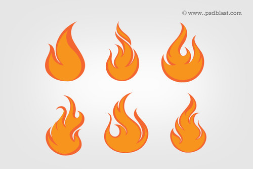 Fire Flames Icon Set (PSD)