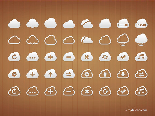 Cloud PSD Icon Set