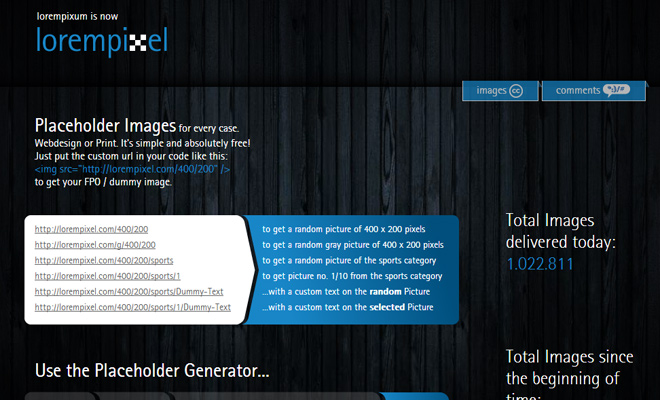 lorem pixel generator text images webapp