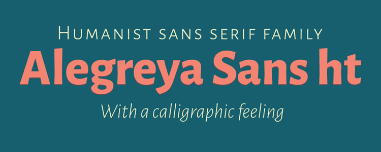 Alegreya Sansfont designed by Huerta Tipografica free typeface