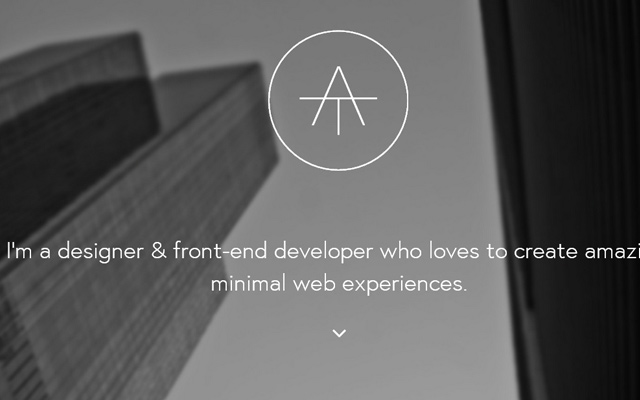 alan tippins designer personal website layout dark grey