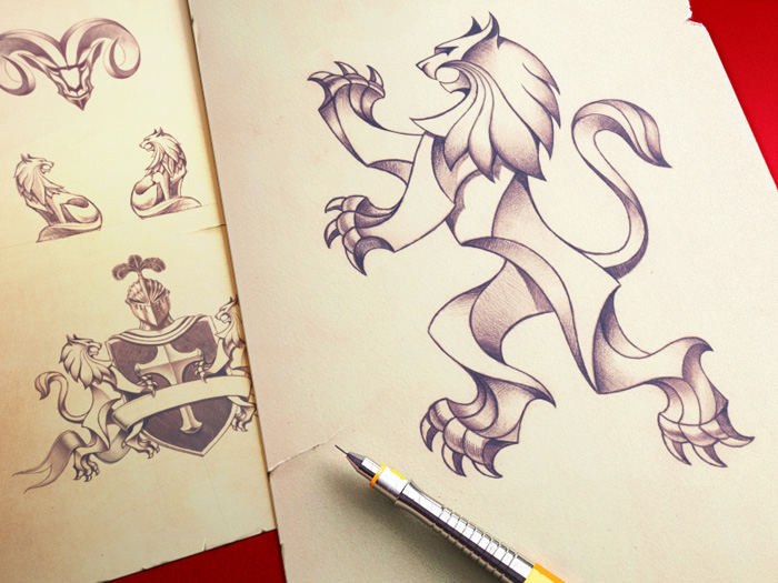 Heraldry Pencil Illustration