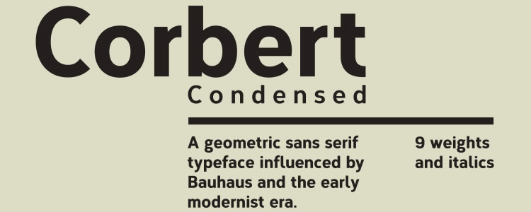 Corbert Condensed Regular & Italic +Web Font free typeface