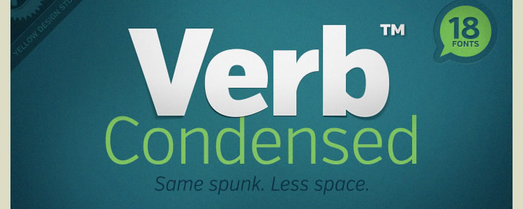 Verb Condensed Regular & Italic  +Web Font free typeface