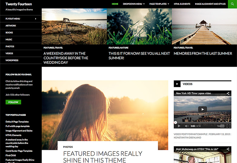 Twenty Fourteen free wordpress theme