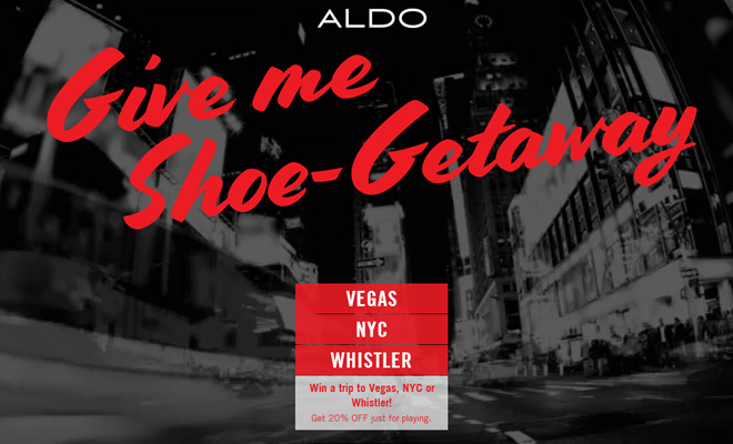 aldo shoe getaway fullscreen video landing page