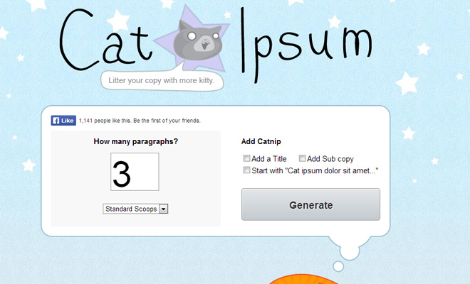 cat ipsum feline text generator