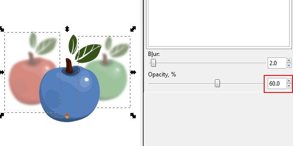 inkscape blur and opacity