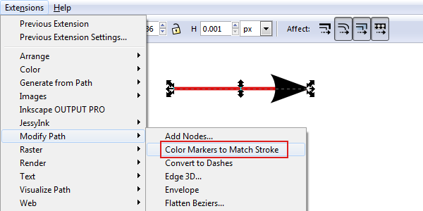 inkscape change marker color