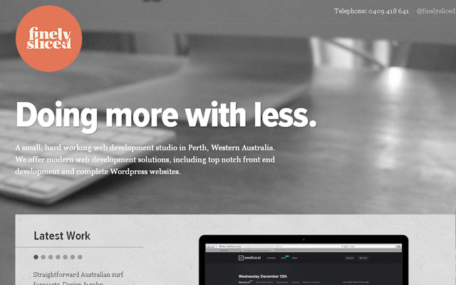 grey finely sliced website simple layout perth australia