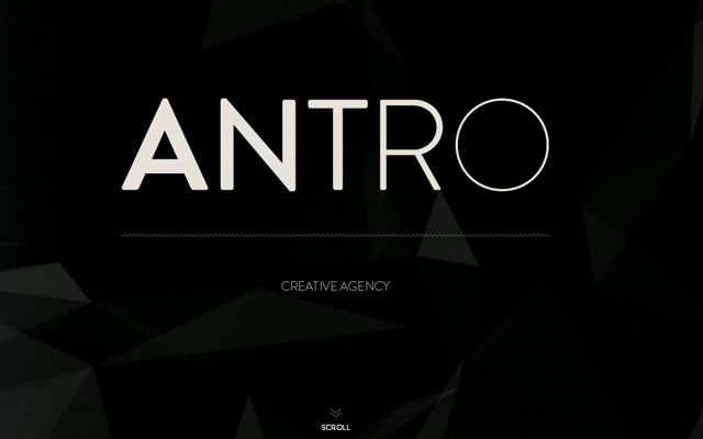 antro creative agency dark grey portfolio fullscreen background