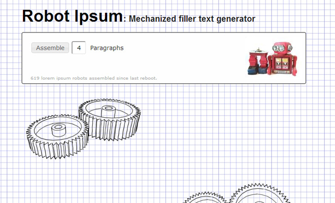 robot ipsum generator webapp website