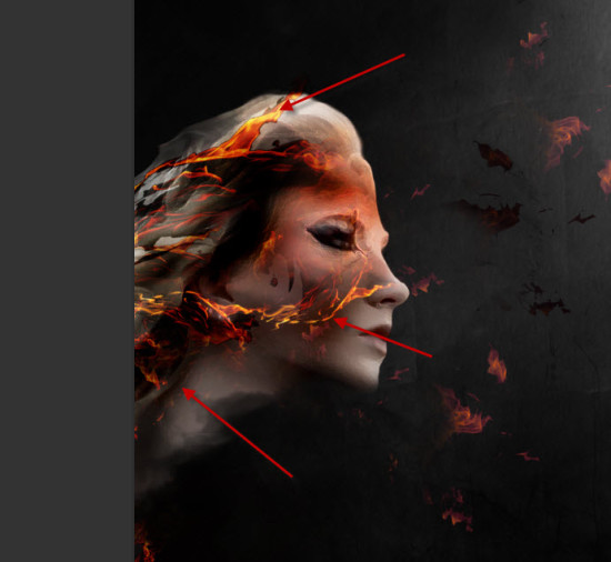 3 paste 2 550x506 Create Colourful Fiery Portrait in Photoshop