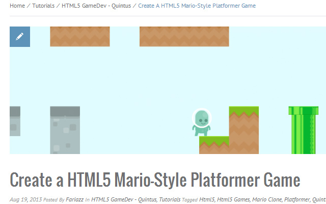tutorial development html5 mario style platformer