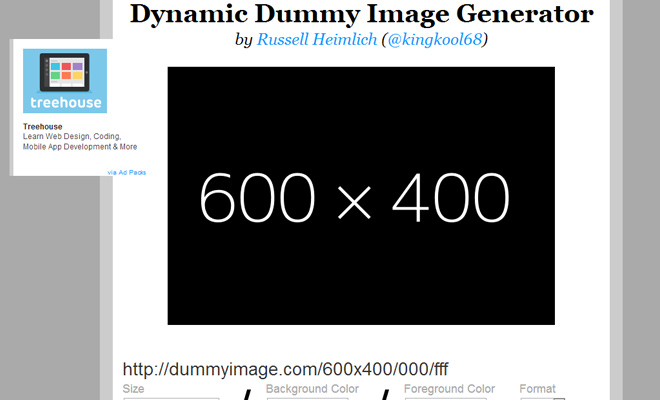 dummy text image generator webapp ui screenshot 2014