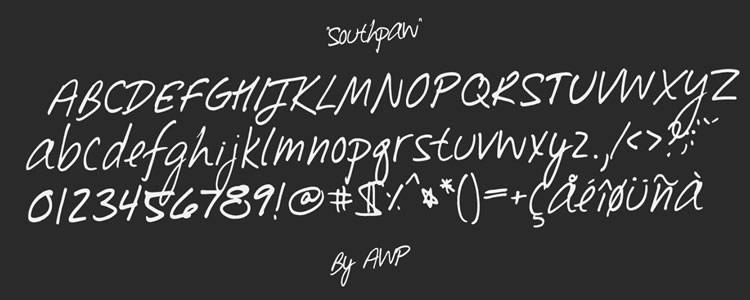 Southpawfont designed by Tyler Finck free typeface