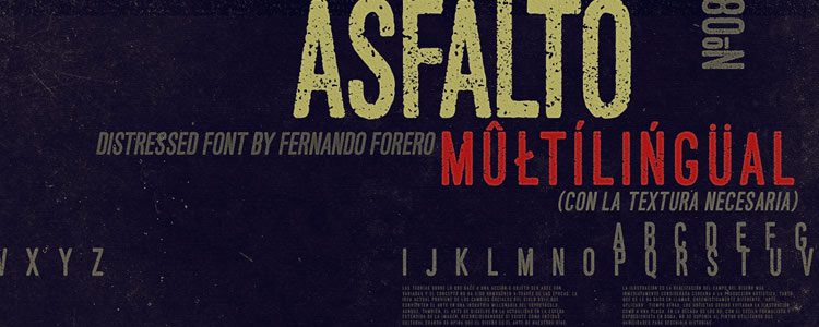 Asfaltofont designed by Fernando Forero free typeface