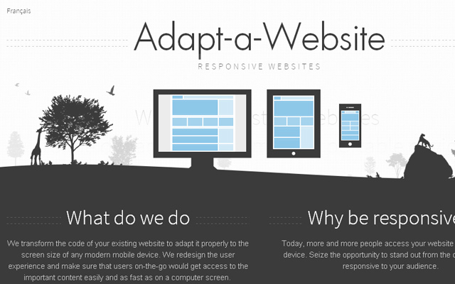 adapt a website layout bright grey inspiring homepage