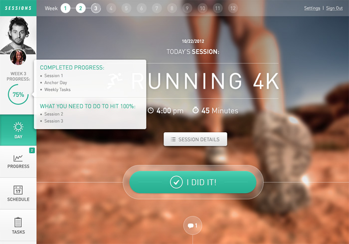 Fitness Web App: Sessions