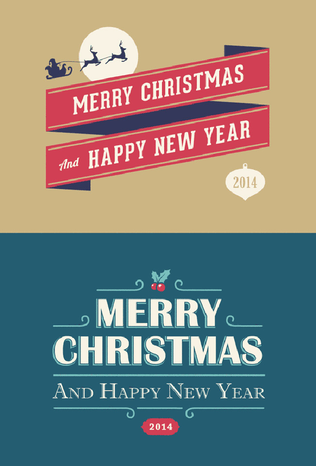 5 Christmas And New Year Cards 