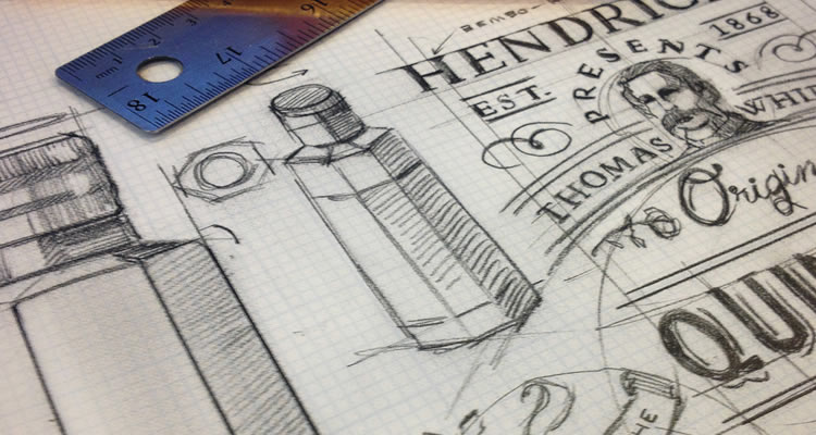 Hendricks Quinetum logo design sketch process branding