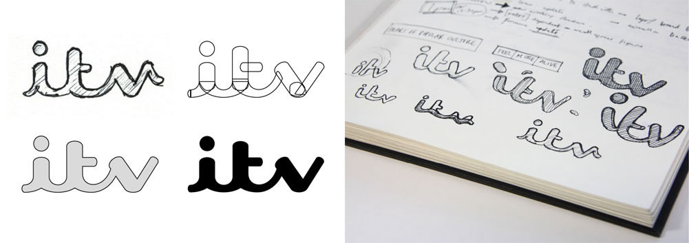 ITV Logo Creation logo design sketch process branding