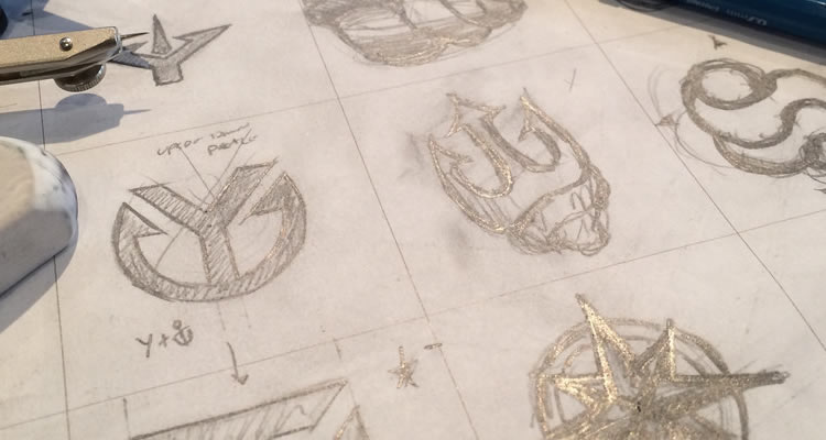 Thumbnails logo design sketch process branding