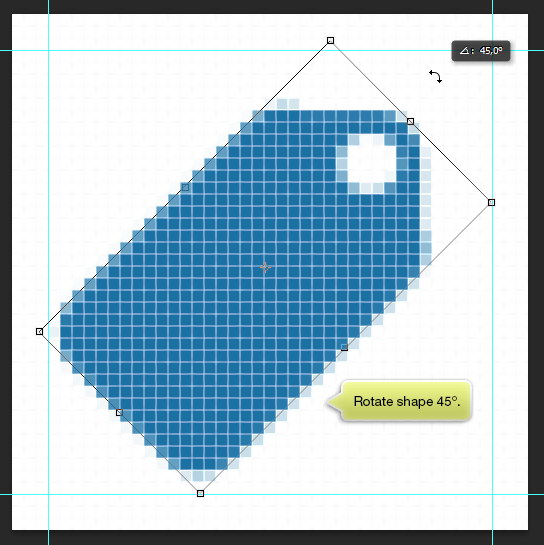 Rotate shape 45°