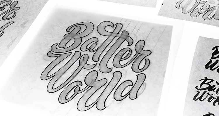 Batter World by fuentoovehuna logo sketching design process branding