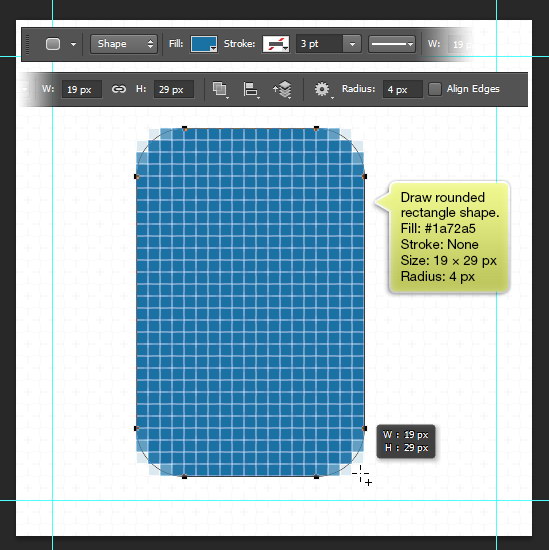 Draw a blue shape.