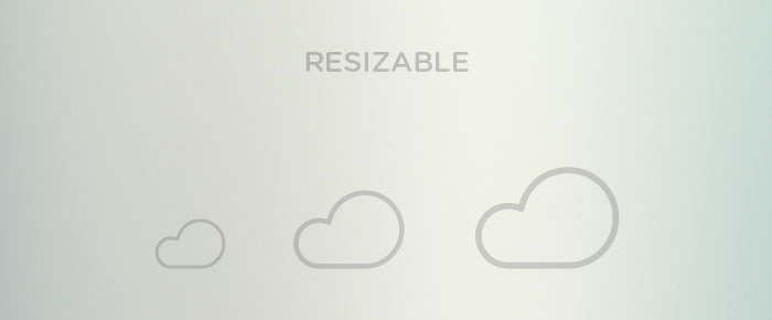 Outlined Weather Icons Collection can be easily resized