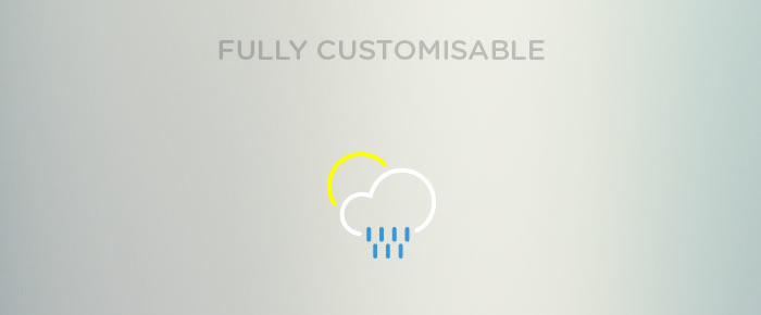 Outlined Weather Icons Collection fully customisable