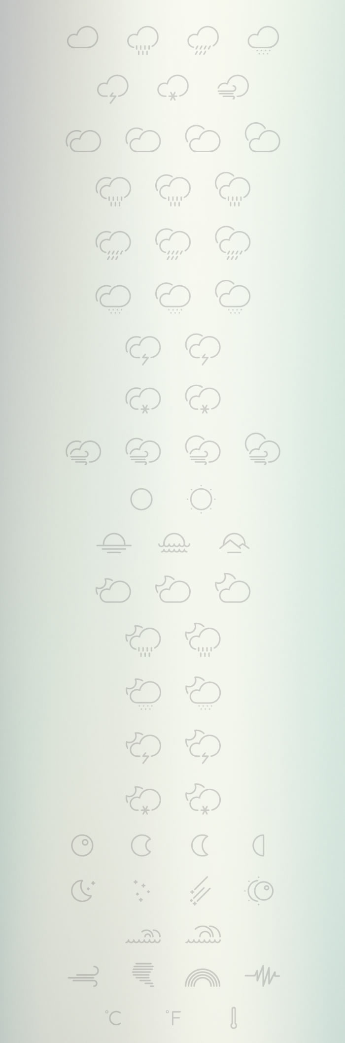 Outlined Weather Icons Collection Preview