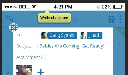 white status bar