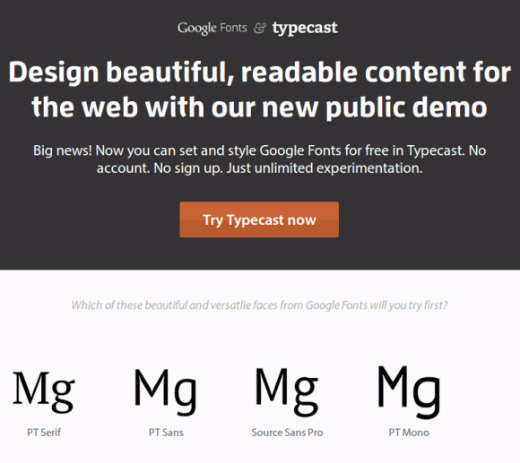 google fonts typecast typography tools